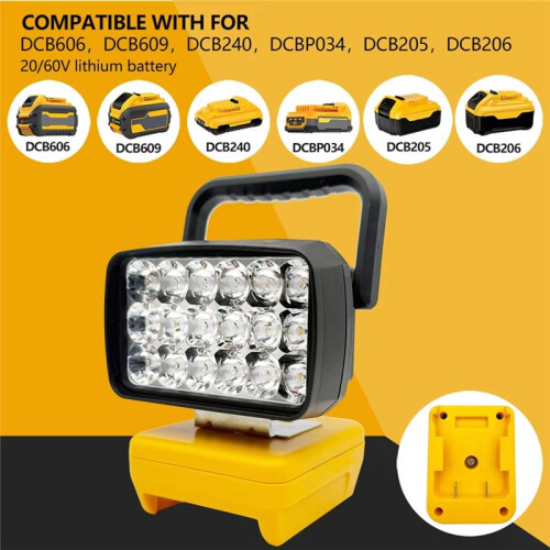 18 Beads LED Work Light Torch Flashlight Lantern Camping Emergency Lighting for  18V 20V Li-Ion Battery DCB183 2