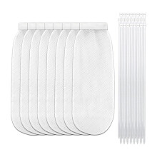 Set met Pluizenfilter en Kabelbinders voor Wasmachine, Inclusief 8 Nylon Pluizenfilters en 24 Kabelbinders, Pluizenfilter