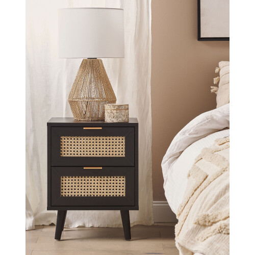 Beliani 2 Drawer Bedside Table OPOCO Black 1