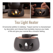 Ceramic Teapot Warmer Holder Base Tea Warmer Insulation Base Tea Coffee Water Warmer Hollow Candle Heating Base Holder B
