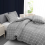 (Super King, Grey) Brushed Microfiber Duvet Cover Set 5