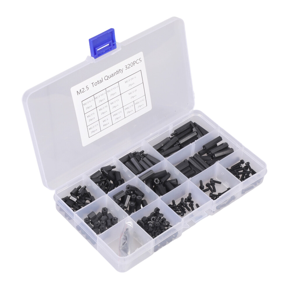 320Pcs Nylon Standoff Set With Spacers, Screws, And Nut-2.5 7696001621141