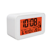 Modern Digital Alarm Clock with Bright Backlights-White