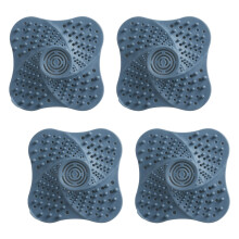 4Pcs Shower Drain Hair Catcher Square Shape Sink Filter-Blue