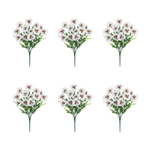 6PCS Realistic Eucalyptuses Bouquets Faux Flower-White
