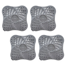 4Pcs Floor Drain Cover Mesh Sink Strainer Sewer Outfall-grey