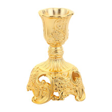 Decorative Zinc Alloy Candle Stand With Intricate Flower-gold