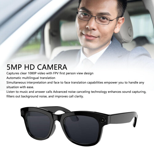 Smart Glasses with Camera Bluetooth 5.3, 1080P HD Recording, AI Voice Assistant, Blue Light Blocking 2