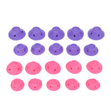 20pcs Silicone Hair Curler Set for Women Girls, Pink & Purple
