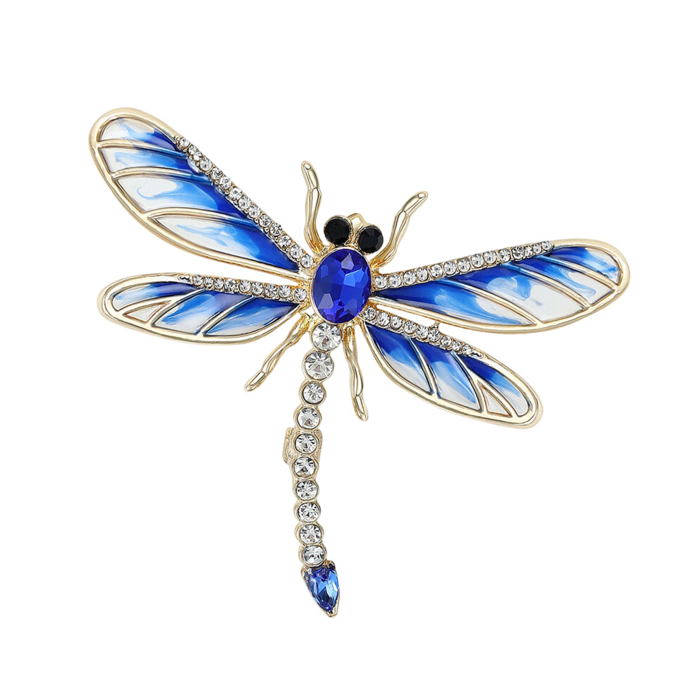 Sophisticated Dragonflies Lapel Pin in Sturdy Farbic Easy-Blue