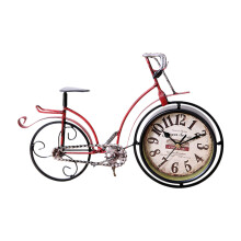Desk Clock Metal Decorative Clock Table Bike Clock Silents-Red
