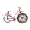 Desk Clock Metal Decorative Clock Table Bike Clock Silents-Red 1