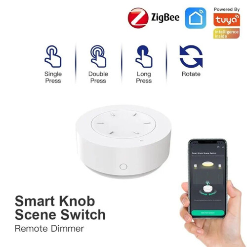 Tuya ZigBee  Knob  Wireless Scene Button Rotatable Dimmer  Home Appliances Automation Linkage Remoter 1