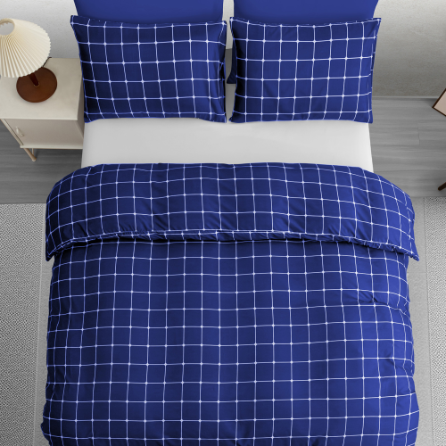 (Double, Blue) Premium Microfiber Duvet Cover Set 2