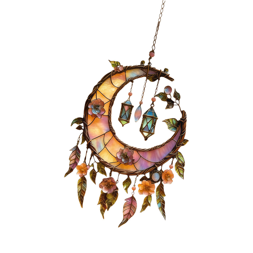 Crescents Moon Suncatchers Stained Glass Window Hanging Glass 7695000965157