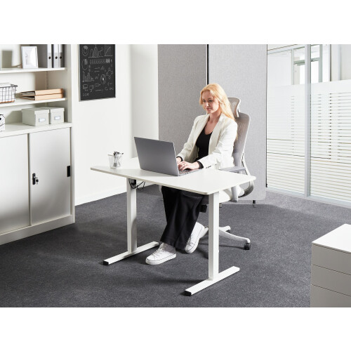 Beliani Electric Adjustable Standing Desk TAVARES 120 cm 60 cm White 1