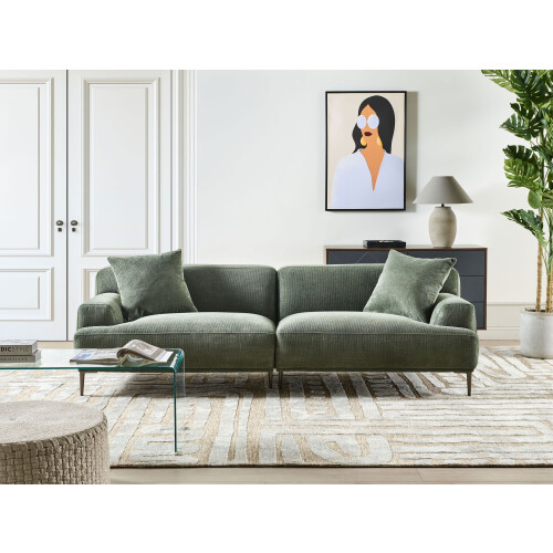 Beliani Sofa 3 Seater MATILA Fabric Green 2