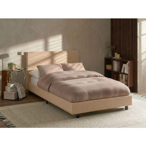 Beliani Bed Boucle ALBI 120 x 200 cm (EU Small Double) Beige 1