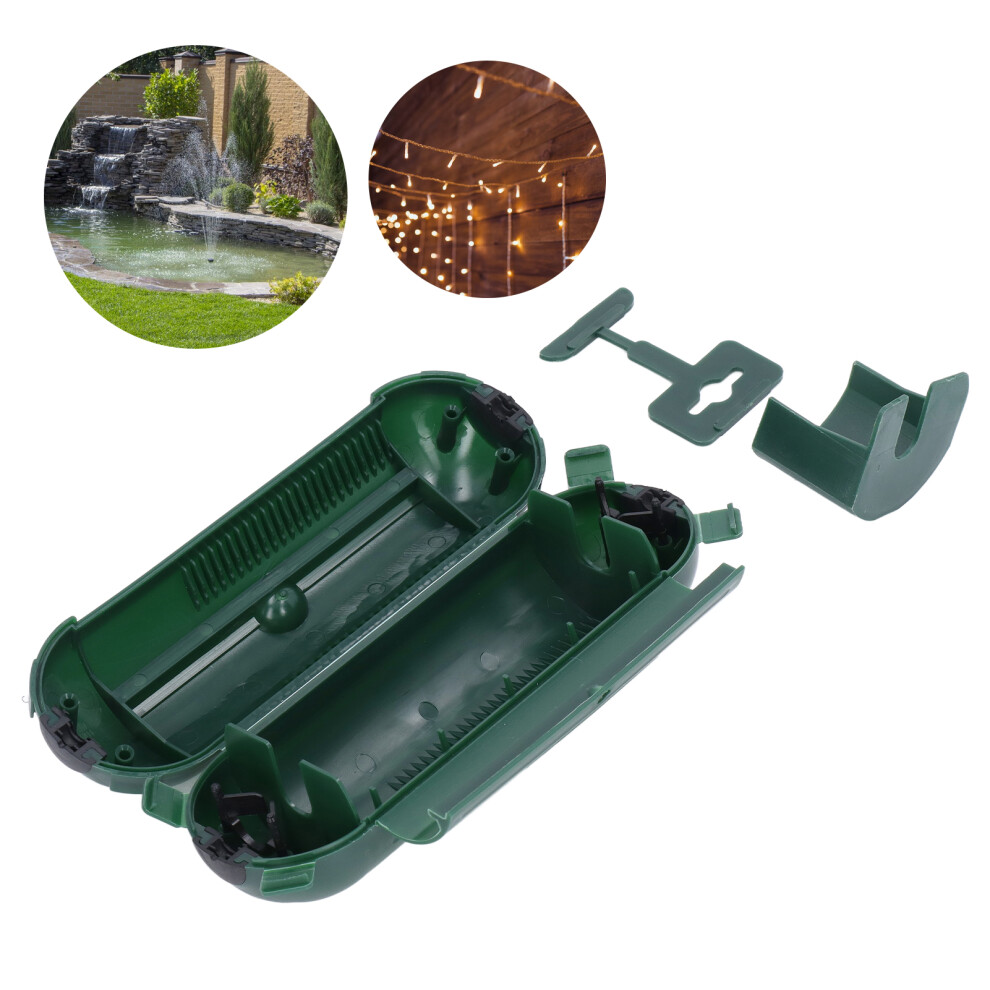 Waterproof Outdoor Extension Cord Safety Cover, Green For Awg14/Awg16 4901390338215