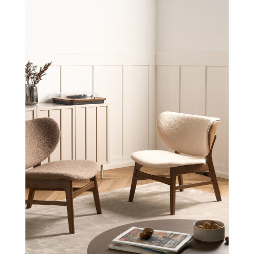 Beliani Armchair DAY Boucle Brown/ Light Beige 1