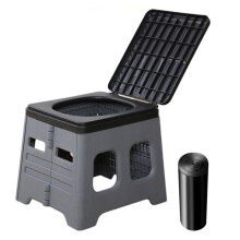 Multifunctional Portable Folding Toilet for Camping and Travel with Lid