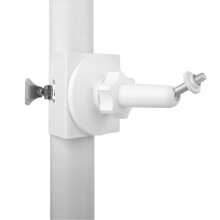 Security Camera Pole Mount with 360 Rotating Adjustment, White Outdoor Bracket for Versatile Use
