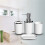 8 Pcs Plastic Bathroom Accessory Set,Bath Toilet Brush Accessories Set with Toothbrush Holder,Toothbrush Cup(White) 4