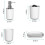 8 Pcs Plastic Bathroom Accessory Set,Bath Toilet Brush Accessories Set with Toothbrush Holder,Toothbrush Cup(White) 5