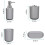 8 Pcs Plastic Bathroom Accessory Set,Bath Toilet Brush Accessories Set with Toothbrush Holder,Toothbrush Cup(Grey) 4