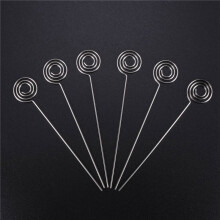 240 Pieces Metal Fils Memo Clip Porte-Cartes Porte-Table Numero Clip Photo Stand pour la Fete de Mariage Gateau Decor, Rond et Coeur, Argente