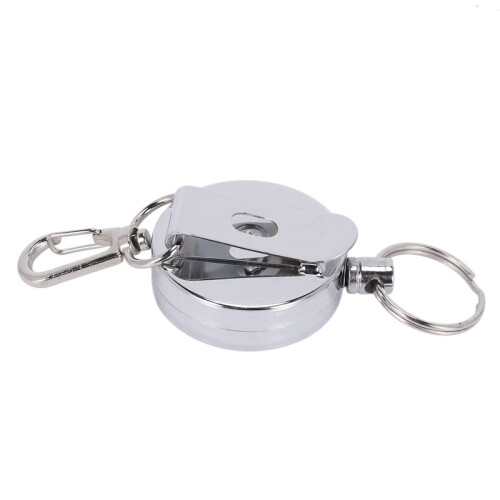 9 Pcs Stainless Silver Retractable Key Chain  Keyring Heavy Duty Steel 1