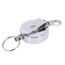 9 Pcs Stainless Silver Retractable Key Chain Keyring Heavy Duty Steel