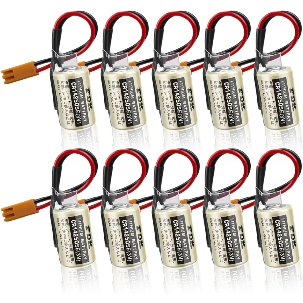 10 Pack Cr14250se 1/2Aa 3V 1000Mah Lithium Battery With Plug For Fdk 1747Ba Backup Power Brown 9092120545128