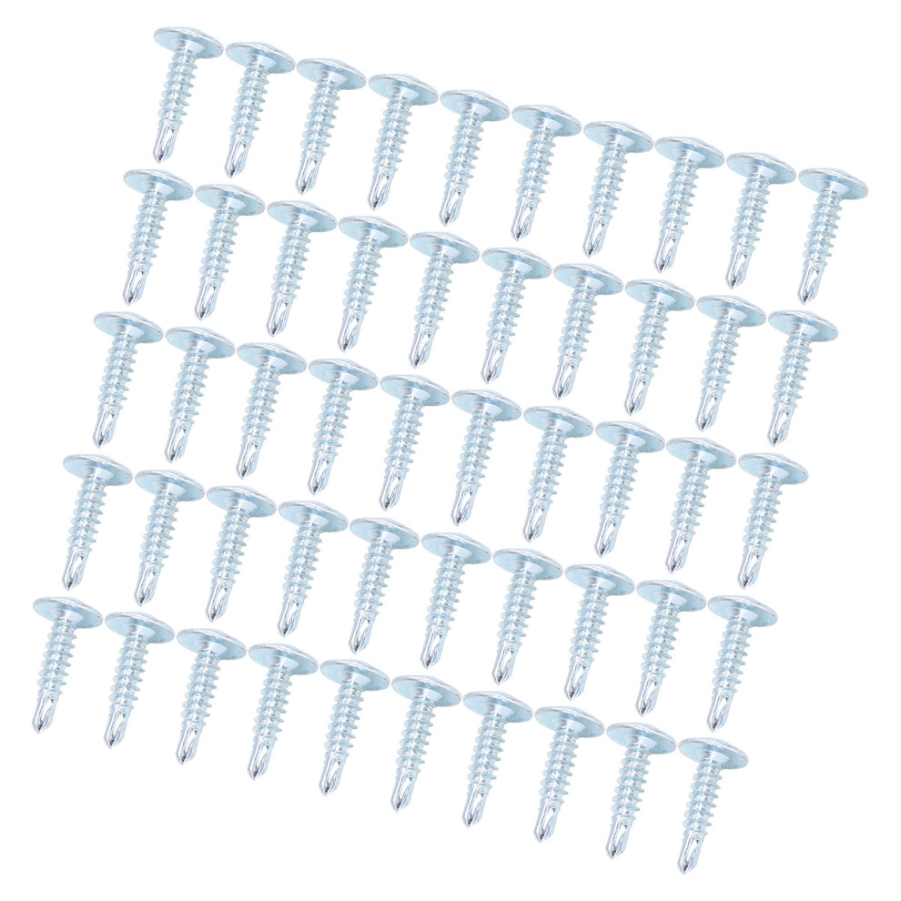 50Pcs Carbon Steel Self Drilling Screws 4.2X19mm Cross Head Fasteners Pack 7681390340223