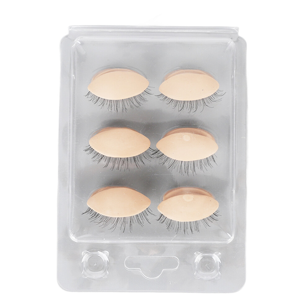 Eyelash Extension Practice Mannequin Heads with Eyelids 3 Pairs Skin Color