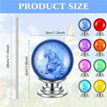 DIY Garden Beaded Stakes Wands Kit Include 16Pcs 8/32 Inch 12 Inch Threaded Rods, 16 Pcs Hex Nuts and 16 Diamond Stopper