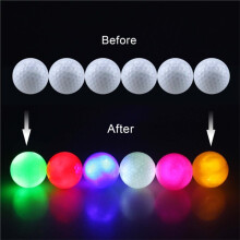 6 St. -LED-Bollar Som Lyser Upp Fluorescerande Golfbollar med Lång Livslängd, Ljusa Bollar Som Lyser i Mörkret för Nattträning
