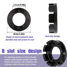 Kit de 7 Clés à Rayons pour Vélo, Outils de Réparation de Pneus en Acier avec Démonte-Pneu pour le Réglage de la Tension des Rayons
