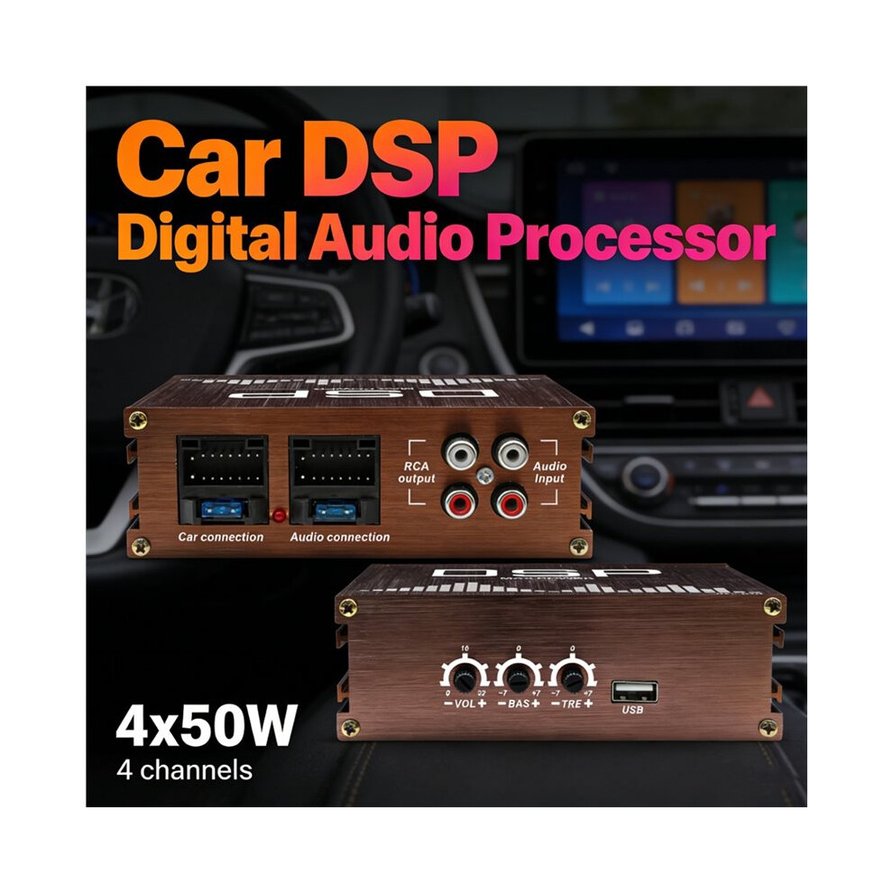 Car DSP Audio Power Amplifier 4x50W 4 Channel Digital Signal Audio ...