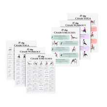 6Pcs Chair Yoga Exercise Charts For Strength Training And Muscle
