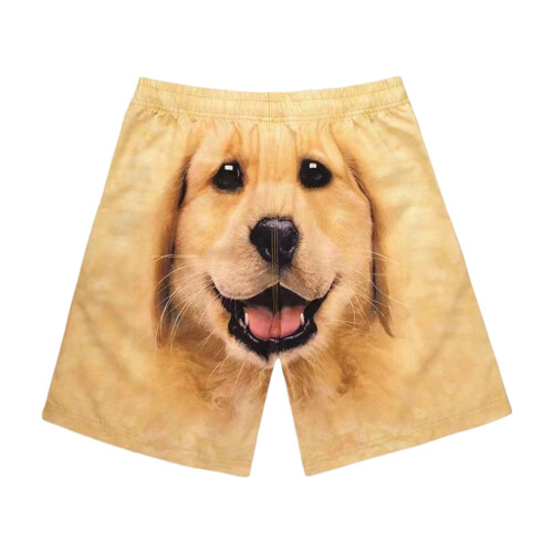 Men's Casual Dog Pattern Quick Dry Board Shorts For-1 L