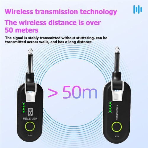 2.4G Wireless Guitar System Rechargeable 270 3.2mm Rotatable Plug Guitar Transmitter Receiver Set Real- 1
