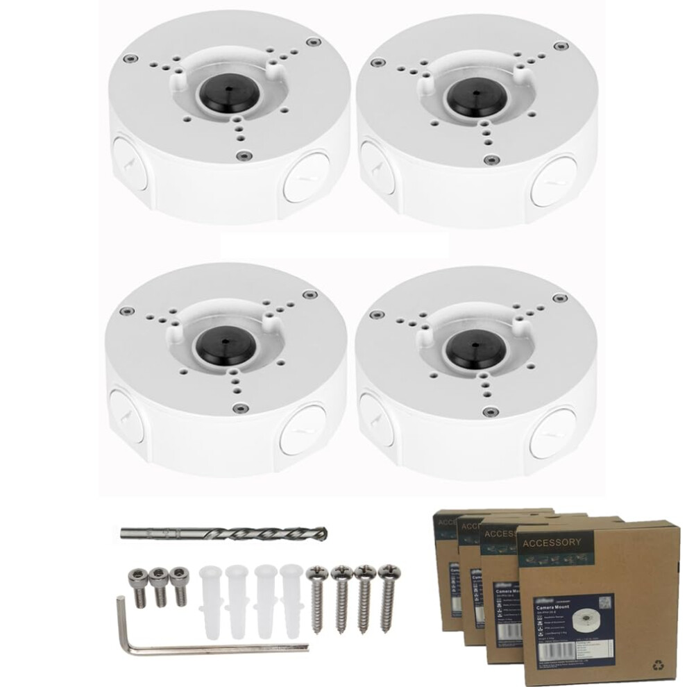 Security Camera Junction Box Pfa130e 4 Pack White For Dome And Bullet Cameras Weatherproof 9455672046060