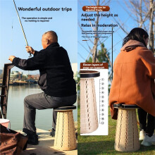 Outdoor Folding Stool with Soft Glue Queue Portable Telescoping Travel Camping Fishing Folding Telescopic Stool