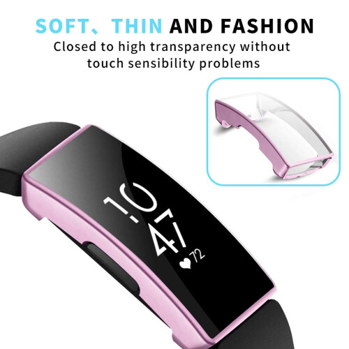 Case for Fitbit Inspire HR 2Pack Clear TPU Full Coverage Protective Cover with ShatterResistant Screen 2