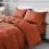(Rust, Double: 200 x 200 cm) Plain Duvet Quilt Cover Bedding Set & Pillowcases Pair 4