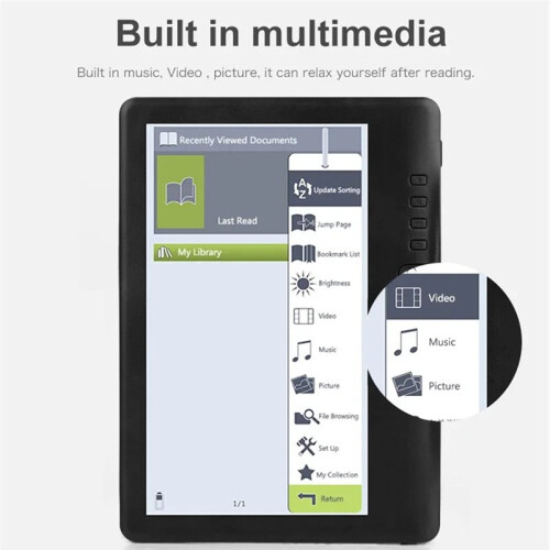 Tragbarer 7-Zoll-E-Book-Reader mit Farbbildschirm, Unterstützt Speicherkarten, Digitale Bücher, E-Book-Reader mit 8 GB Speicher 2