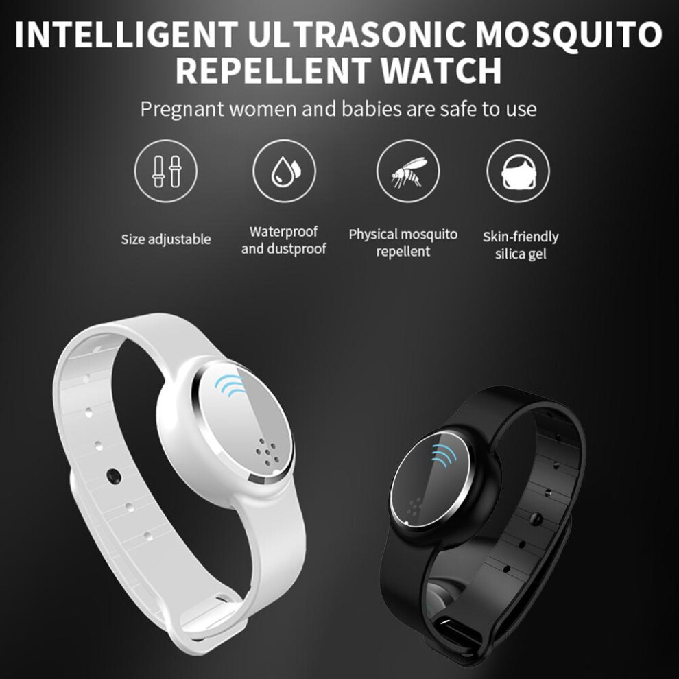 USB Rechargeable Ultrasonic Mosquito Repellent Bracelet, 90mAh, 34Hz-70KHz