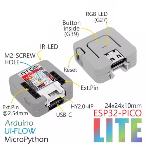3 Stuks ATOM Lite ESP32 Ontwikkelingsbord met Wifi Programmeerbare Kit Programmeerbare Controller ESP32- IoT 1