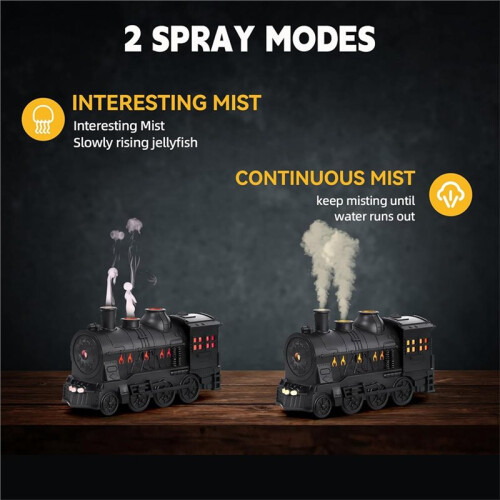 Train Humidifier Aroma Diffuser, Cool Mist Quiet Aromatherapy Diffuser for Rooms, Bedrooms, Desks, Multicolored 2
